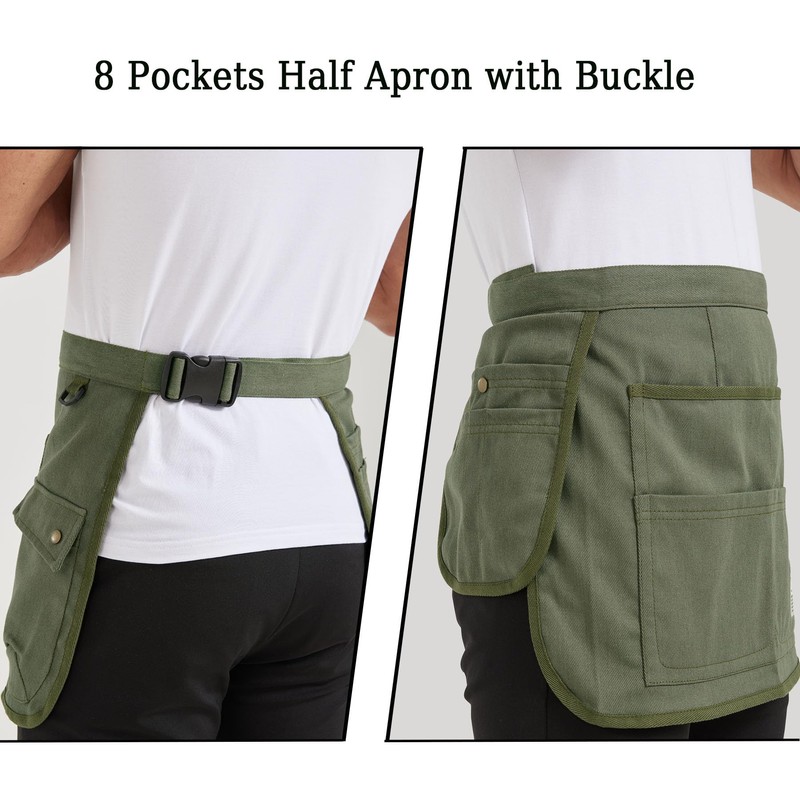Nanxson Tool Apron Half Canvas Apron With Muti-Pockets for Home