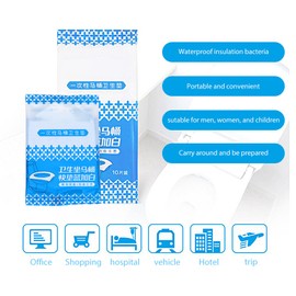 Fundas desechables para asiento de inodoro, 10pcs Las fundas de asiento de inodoro de papel Úselo para viajes, entrenamiento para ir al baño, avión, baño público, viajes por carretera, impermeable, embalaje independiente
