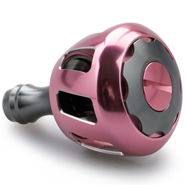 HEIGHTEN 1.3 inches (32 mm) Reel Handle Knob for Shimano Daiwa Universal (Shimano Type A) (Daiwa Type S) Wheel Series (Gunmetal & Cherry Blossom Pink) (517)