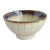 Mino Ware K771220 Striped Ichin Rice Bowl Rust Noren