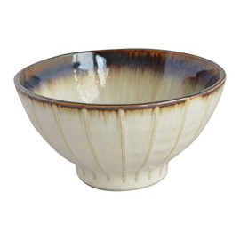 Mino Ware K771220 Striped Ichin Rice Bowl Rust Noren