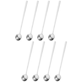 uxcell 8Pcs Stainless Steel Long Handle Teaspoon 7 Inch Coffee Spoon Ice Cream Spoon Espresso Spoons for Cocktail Stirring Mixing Drink, Silver