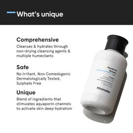 Minimalist 5% Aquaporin Booster Face Wash For Dry Skin | Gentle & Hydrating Cleanser With Hyaluronic Acid | For Women & Men | 100 ml
