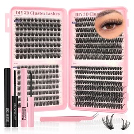 Sixstarhair Eyelashes Individual Kit Wispy Cluster Lashes with Lash Glue and Remover, Tweezers, Natural Individual Lashes Kit 392Pcs DIY Eyelash Extension Kit 4 Styles Lash Clusters Book 10-16mm