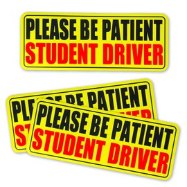 3pcs Student Drive Magnet for Car, Please Be Patient Student Driver, New Drivers Sticker Safety Warning, Reusable Magnetic Reflective Rookie Driver Bumper Sticker
