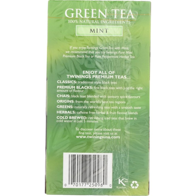 Twinings 450797 Green Tea with Mint 20's, Aluminium, White