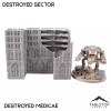 Tabletop Terrain Destroyed Sector 8mm Scale Building Pack - 6mm