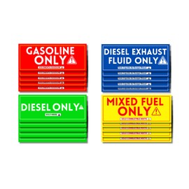 Fuel Sticker Labels For Fuel Tanks, 20 Pack 5 x 2 in UV Resistant, Weatherproof, Waterproof, Self Adhesive, Gasoline Only, Diesel Only, Mixed Fuel Only, Diesel Exhaust Fluid Only Labels for Fuel Tanks