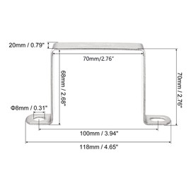 TA-VIGOR 6 Pcs 70mm x 70mm U Shape Connector Bracket Stainless Steel Pipe Clamp Heavy Duty Pipe Clamps for Door Closed Rod Retaining Strut Pipe Pipe Wire Fixing