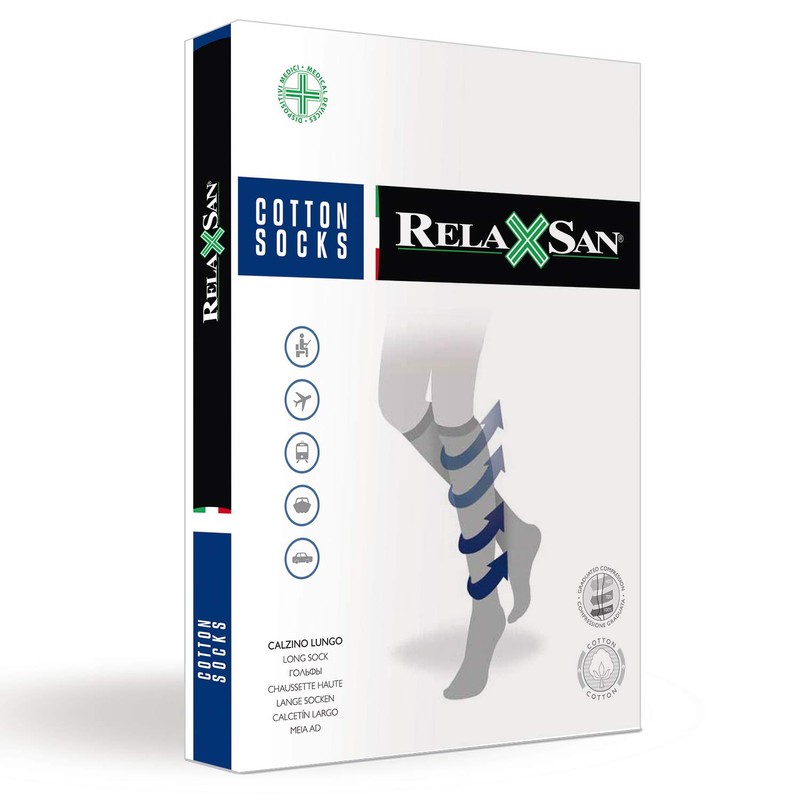 RelaxSan 920-new (Azul 4/L) Calcetines hasta la rodilla contenitivo compresión