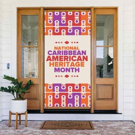 Caribbean American Heritage Month Door Cover Banner Backdrop Background Tapestry Flag for Party Front Door Decorations Party Supplies