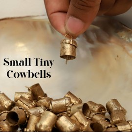 Set of 50 Mini Christmas Bells – 1 cm Vintage Jingle Bells for Crafts, Tree Decoration, Farmhouse & Holiday Décor