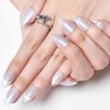 GLAMERMAID Cat Eyes French Tip Press on Nails Short Almond,