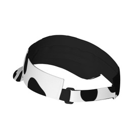 Potato Sport Sun Visor Hat Adjustable Summer Outdoor Travel Beach Ball Cap Empty Top Baseball Cap for Men Women, Black and White Cow Pattern, One Size