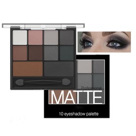 Smokey Eyeshadow Palette, Full Matte Smokey Eye Shadow Pallets for Women Highly Pigmented Black Eyeshadow Makeup Palette Waterproof Long Lasting Grey Eyeshadow With Dual-Ended Applicator Brush
