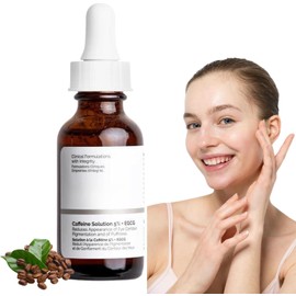 Caffeine Solution 5% + EGCG, Caffeine Eye Serum, Eye Cream for Dark Circles and Puffy Eyes, Eye Cream for Anti-Aging Wrinkles, Removal of Eye Bags, Fading Wrinkles