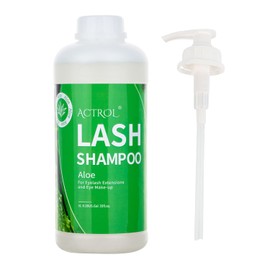 ACTROL Eyelash Extension Cleanser Aloe 1L Natural Lash Extension Shampoo Professional Eyelid Foaming Cleanser Paraben & Sulfate Free Non-lrritating with Salon and Home Care