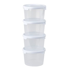 Wham Cuisine Set 4 300ml Round Food Box White Lid-12379, Multi-Colour