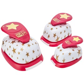 Efco 1792810 Design Punch Set Star 15 mm/ 24 mm/ 35 mm 3 Parts, Pink, 20 x 10 x 4 cm