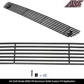 APS Compatible with 2004-2005 F-150 Bumper Black Billet Grille Insert S18-H15358F