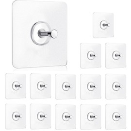 Paquete de 14 ganchos adhesivos de pared, ganchos de pared sin clavos, ganchos de imagen sin daños, impermeables y resistentes al óxido para usar en e