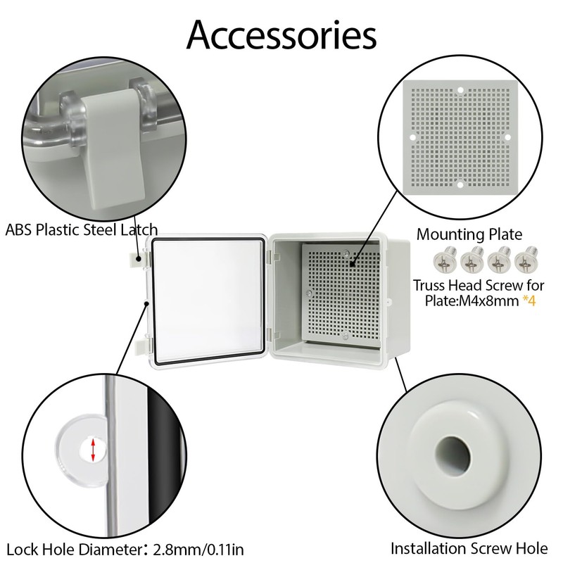 LMioEtool ABS Plastic Dustproof Waterproof IP65 Junction Box Hinged Shell