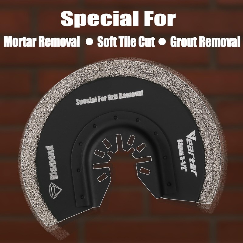 Vearter Diamond Oscillating Saw Blades 4PCS, 3-1/2'' Universal Multitool Blades