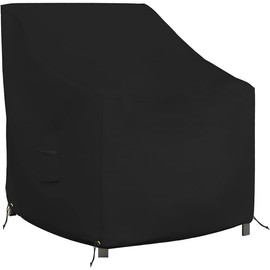 Covers & all Outdoor Chair Cover, 12 Oz Waterproof UV & Weather Resistant Patio Furniture Sofa Cover for Outdoor Outside Seating Lawn Garden, with Air Vents & Drawstrings (26"L x 28"W x 33"H, Black)