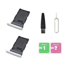 2 PCS for Galaxy S24 S24+ Single SIM Card Tray Replacement, Single SIM Card Slot Holder Compatible with Galaxy S24 S24 Plus US Single-Sim Version (Marble Grey)