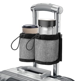 Luggage Travel Cup Holder Portable Free Hand Drink Caddy with 2 Coffee Mugs Luggage Cup Holder Drink Carrier for Flight Attendants Travelers
