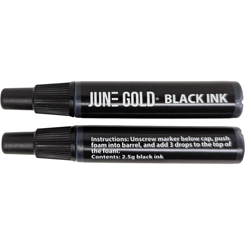 June Gold 2 Black Deep Reach Marker Ink Refill Bottles,