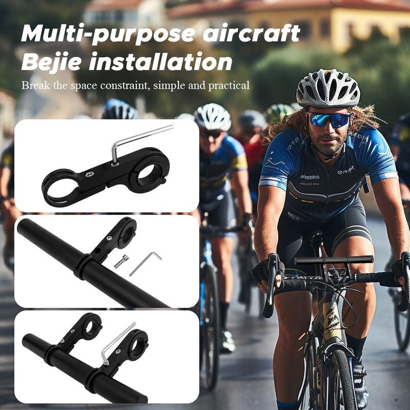 Bestgle Bike Handlebar Extender, Double Bicycle Handlebar Extension Bracket Aluminum