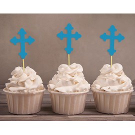 Darling Souvenir, Christening Baptism Cupcake Toppers, Dessert Decorations - Pack Of 20