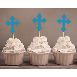 Darling Souvenir, Christening Baptism Cupcake Toppers, Dessert Decorations - Pack Of 20