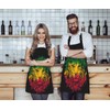 WONDERTIFY Rasta Lion Apron,Rasta Theme with Lion Head On Black
