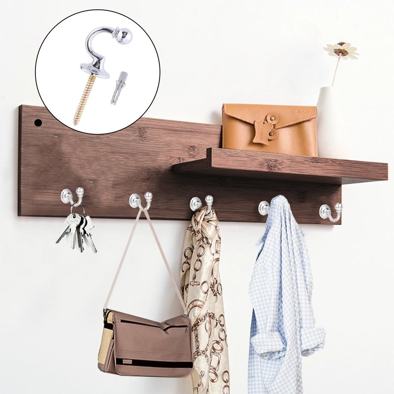 INBOLM 2pack Tie Back Hooks For Curtains Silver Curtain Tie