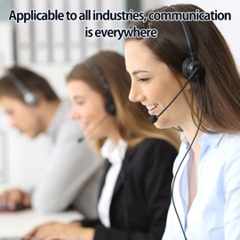 Oumij Auriculares de Centro de Llamadas, con Cancelación de Ruido Micrófono, Cable Súper Largo, para Interfaz de 2,5mm, Sonido sin Pérdidas, Uso Cómodo, Diadema y Orejeras Ajustables(Codo de 2,5 mm)