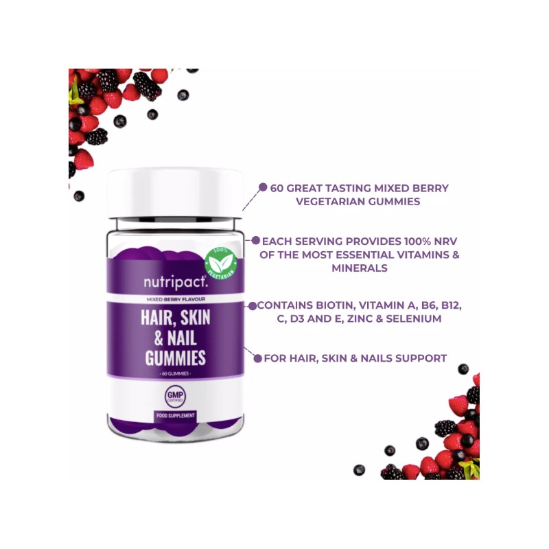 Hair Skin & Nails Gummies - Biotin Hair Growth with