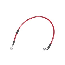 Partuto Universal 60cm 23.62" Motorcycle Brake Clutch Oil Hose Line Pipe Hydraulic Reinforced Stainless Steel Braided Red Replacement