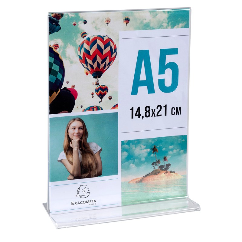 Exacompta 85158D Brochure Holder DIN A5 Portrait Format Shockproof Acrylic