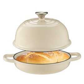 Armorbear Dutch Oven for Bread Baking-5QT Cast Iron Sourdough Dutch Oven Pot with Lid, Enameled Round Cast Iron Bread Pot with Dome Lid for Homemade, Gifts for Sourdough Bakers, White