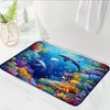 Underwater World Bath Mat Ocean Animal Dolphin Iellyfish Tropical Fish