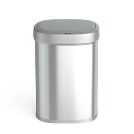 Motion Sensor Trash Bin 21 Gallon and 13 Gallon, Automatic Touchless Infrared Motion Sensor Trash Can, Heavy Duty Stainless Steel Base Trash Bin:_21 Gallon Oval