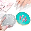 Resin Nail Art Palette, Round Glass Paint Tray Palettes, Nail