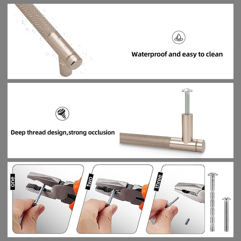 KOMOTIA 10 Pack Champagne Bronze Cabinet Pulls knurled 7-1/2 Inch