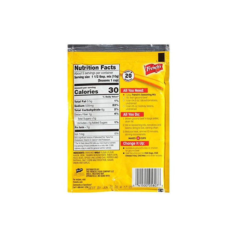 French's Chili-O Original Spices, 1.75-Ounce Packages (Pack of 18)