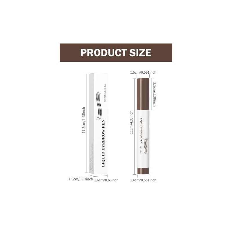 Erinde Impermeable Lápiz de Cejas Líquido, Natural de Larga Duración