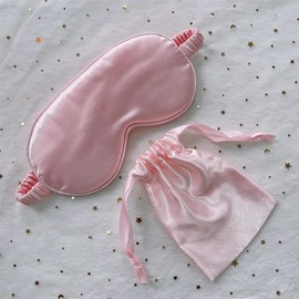 Top Beauty Eye Patch, Double-Sided Pure Silk Shade, Sleeping Eye Mask Cover, Eye Patch, Blindfold, Eyeshade, Health Sleep Shield, Light (Black)