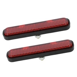 A ABSOPRO M5x0.8 Oval Universal Motorcycle Bike Screw Mount Reflective Warning Reflector Plastic Red (Set of 2)