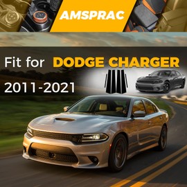 AMSPRAC Car Door Pillar Posts Trim,Door Window Outer Pillar Post Panel Covers fit for Dodge Charger 2011-2021,Door Pillar Moldings Covers,Anti Scratches Glossy Black 6PCS